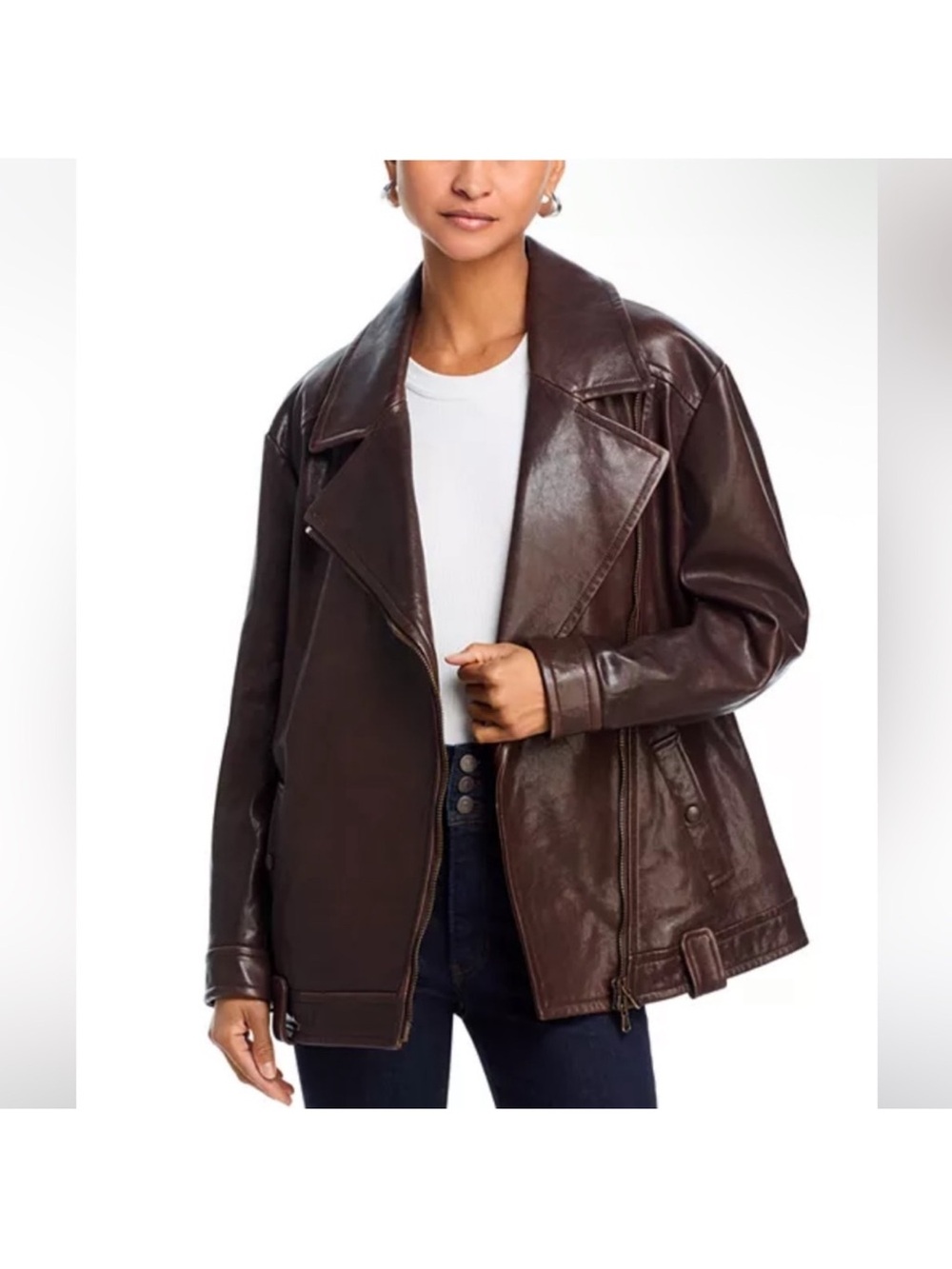 Veronica Beard THANDIE LEATHER DICKEY JACKET
